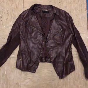 Burgundy Steve Madden leather jacket